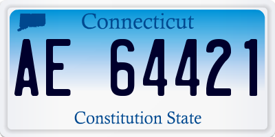 CT license plate AE64421