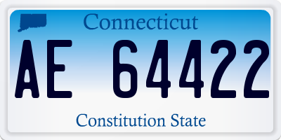 CT license plate AE64422