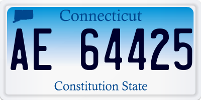 CT license plate AE64425