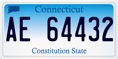 CT license plate AE64432