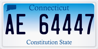 CT license plate AE64447