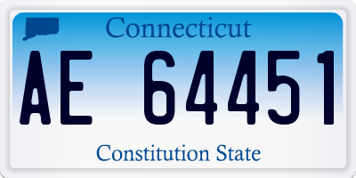CT license plate AE64451