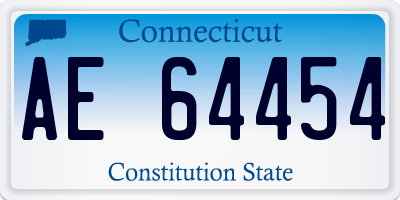 CT license plate AE64454