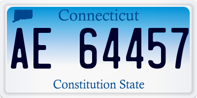 CT license plate AE64457