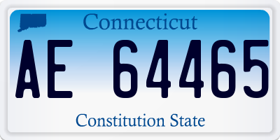 CT license plate AE64465