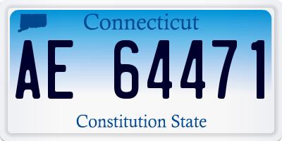 CT license plate AE64471