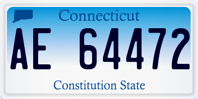 CT license plate AE64472