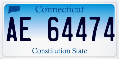 CT license plate AE64474