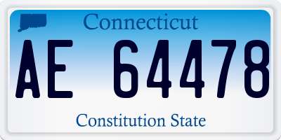 CT license plate AE64478