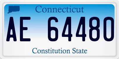 CT license plate AE64480