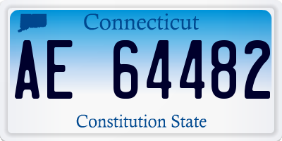 CT license plate AE64482