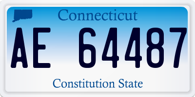 CT license plate AE64487