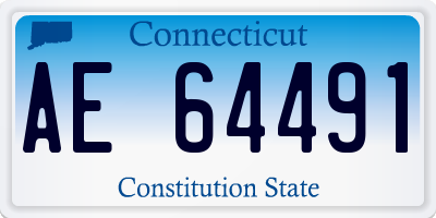 CT license plate AE64491