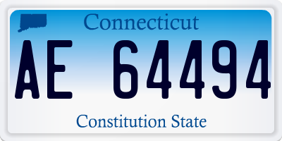 CT license plate AE64494