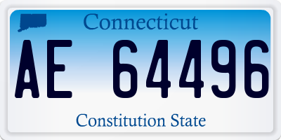 CT license plate AE64496