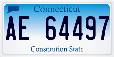 CT license plate AE64497