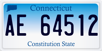 CT license plate AE64512