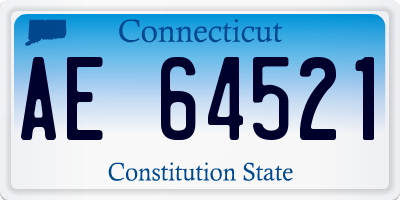CT license plate AE64521