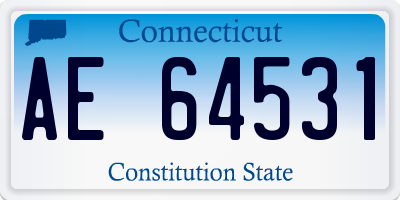 CT license plate AE64531