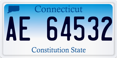 CT license plate AE64532