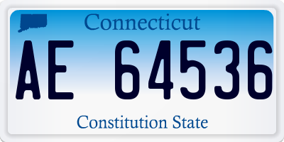CT license plate AE64536