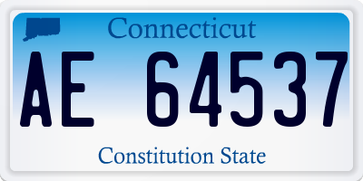 CT license plate AE64537