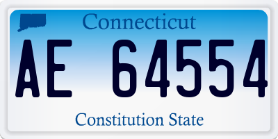 CT license plate AE64554