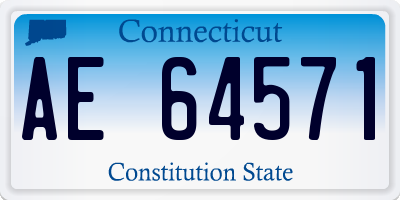 CT license plate AE64571
