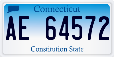 CT license plate AE64572
