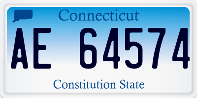 CT license plate AE64574