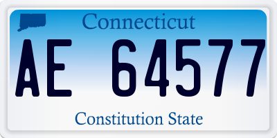 CT license plate AE64577