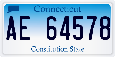 CT license plate AE64578