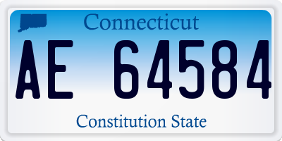 CT license plate AE64584