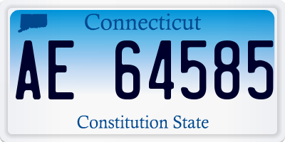 CT license plate AE64585