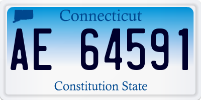 CT license plate AE64591