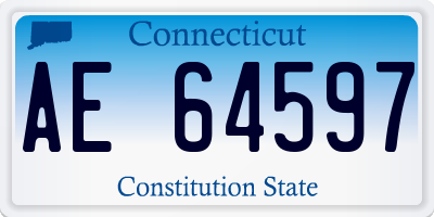CT license plate AE64597