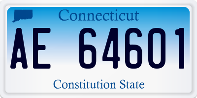 CT license plate AE64601