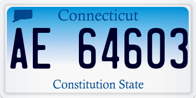 CT license plate AE64603