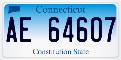 CT license plate AE64607