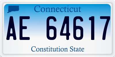 CT license plate AE64617