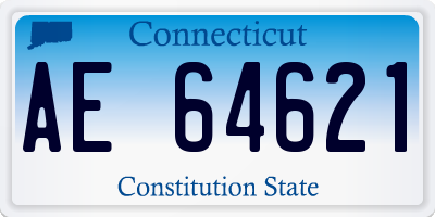 CT license plate AE64621