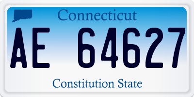 CT license plate AE64627