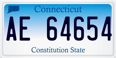 CT license plate AE64654
