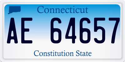 CT license plate AE64657