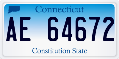 CT license plate AE64672
