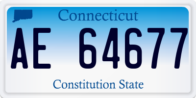 CT license plate AE64677