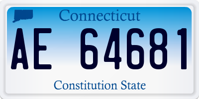 CT license plate AE64681