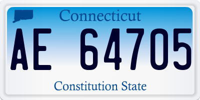 CT license plate AE64705