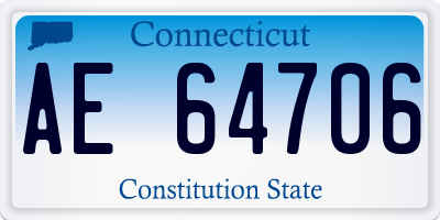 CT license plate AE64706
