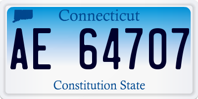 CT license plate AE64707